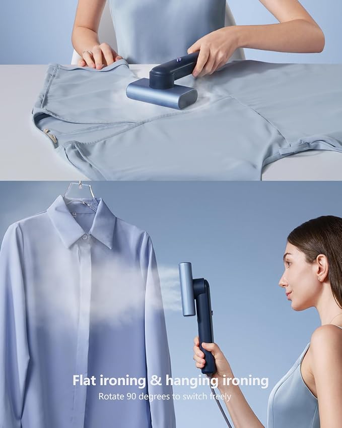 G9 Steam 2-in-1 Professional Handheld Travel Steamer for Clothes, Just 1lbs Lightly, 8 Minutes of Continuous Strong Steam, 1200W Light Steam Iron for travel and home