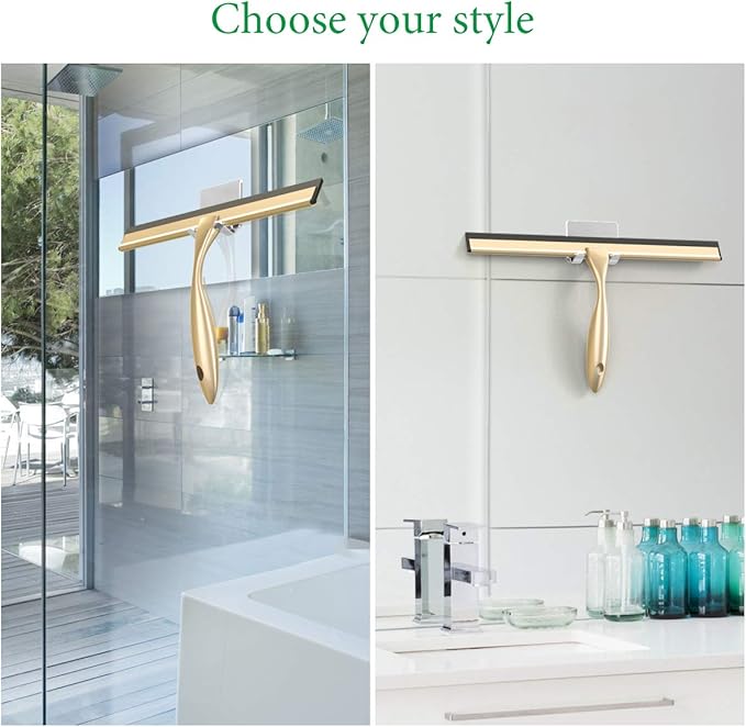 Stainless Steel Squeegee for Shower Doors, All-Purpose Shower Squeegee for Bathroom, Window and Car Glass, 14 Inches