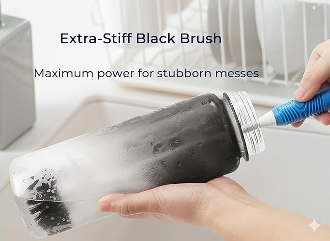 Dish & Bottle Brush Set – 9 Pack Kitchen Cleaning Brushes for Dishes, Bottles, Pots, Pans, Sinks & Glassware