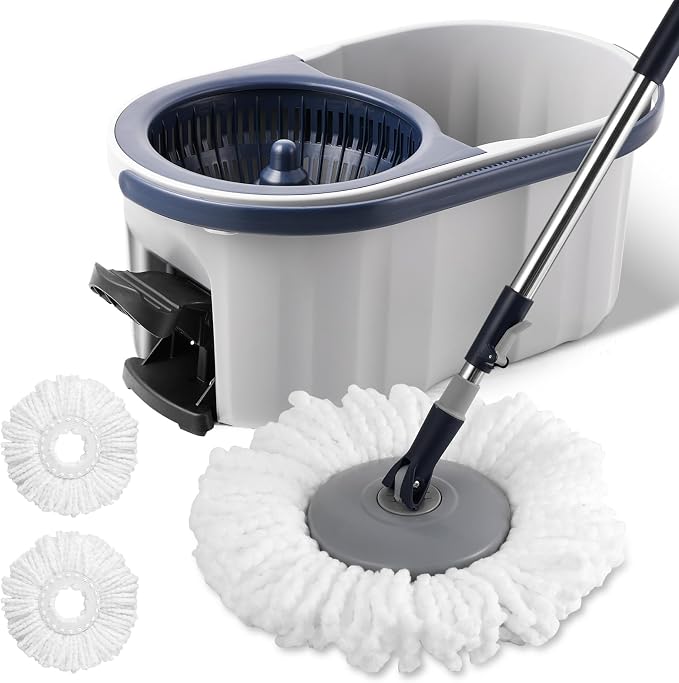 Spin Mop Heads Refill, Easy Wring Microfiber Replacement Pads for Deep Cleaning 6-Pack Universal Fit for Most Round Spin Mops