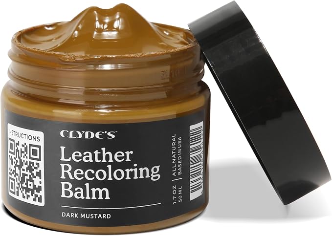 Clyde's™ Leather Company Leather Recoloring Balm – Color Restore & Scratch Repair Kit for Faded Leather Furniture, Car Seats, Sofa & Vinyl | 23 Colors | Non-Toxic Dye
