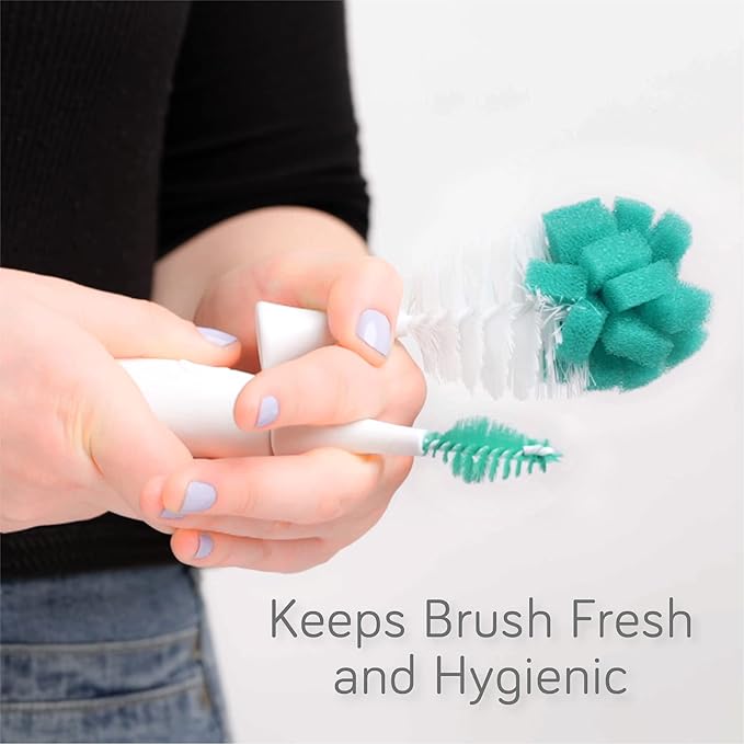 Nanobebe Baby Bottle Cleaner Replacement Heads - for E-Brush Electric Rechargeable Bottle Cleaning Brush and Flexy Brush in Gift Sets, for Baby Accessories, Pacifiers, and Sippy Cups - 4pk, Grey