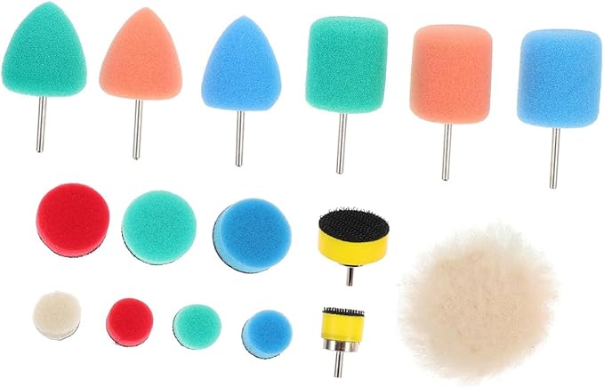 Unomor Detailing Car Polish Wheel 16 Pcs Sponge Pads Kit Car Wheel Brush Buffing Pad for Work