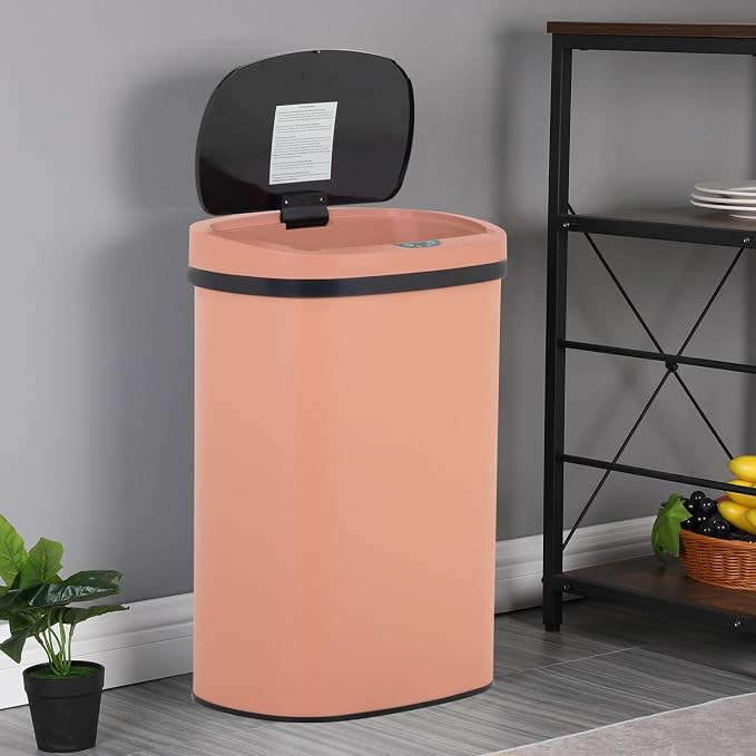 BestOffice Kitchen Trash Can with Lid, 13 Gallon Automatic Garbage Can for Bathroom Bedroom Home Office 50 Liter Touch Free High-Capacity Brushed Waste Bin