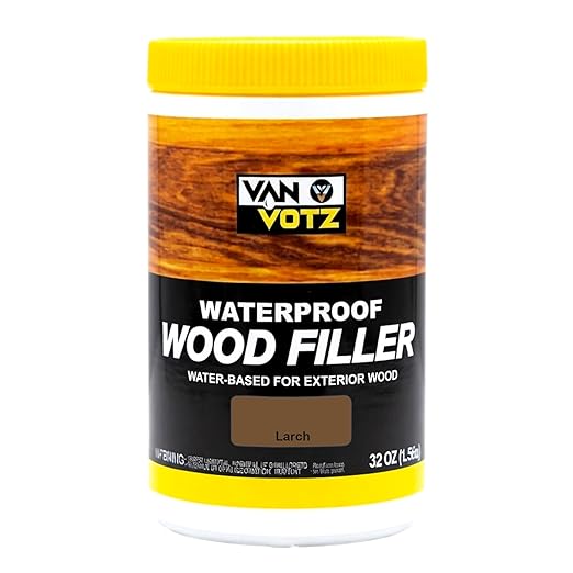 Waterproof Wood Filler [1-Quart, Larch] - Exterior Grade Wood Repair in 18 Paintable and Stainable Colors. Strong Adhesion and Durability for Outdoor Wood in All Weather Conditions.