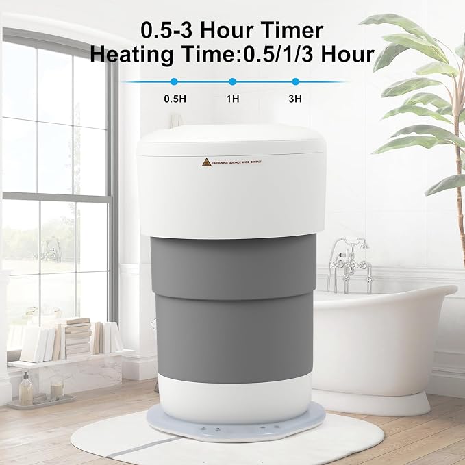 Towel Warmer for Bathroom, 21L Towels Warmer Bucket with Timer, Towel Heater,Auto Shut Off,White Elephant Gifts Fits Up to Oversized Towels, Bathrobes, Blankets, PJ's and More