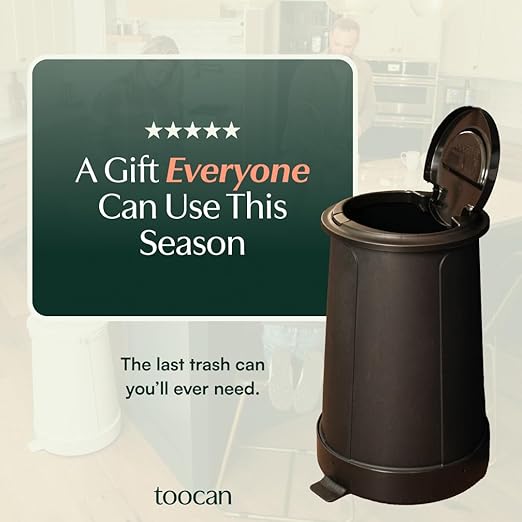 Toocan Trashcan - Classic Black -13 Gallon Trash Can with Removable Base & Lid – Patented Design, 40% More Space, Uses Standard Bags, Easy to Clean for Home or Office