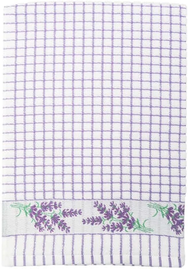 Samuel Lamont Poli Dri Tea Towels - Set of 3 100% Cotton 27.5 x 19 Inch (Lavender Sprig)