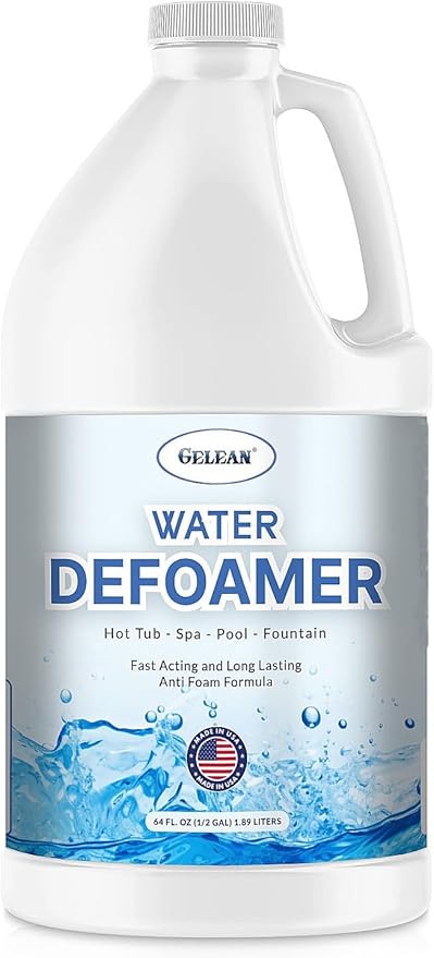 Hot Tub Defoamer - Pool, Fountain, Spa Anti Foam Defoamer -1/2 Gallon (64 oz.)- Eco Friendly & Safe Water Anti Foam - Quickly Removes & Prevents Foam - Silicone Emulsion HotTub Chemicals Made in USA,