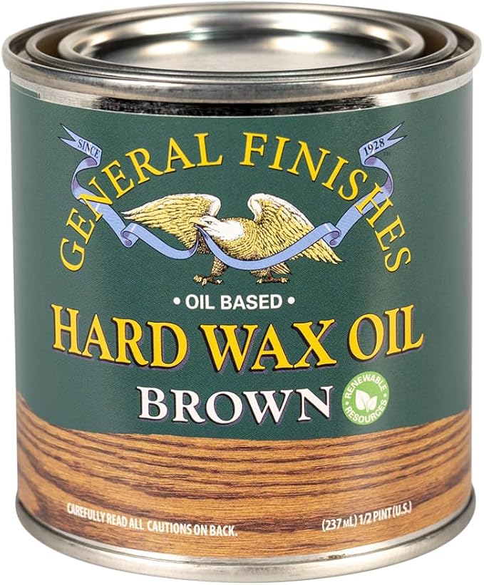 General Finishes Hard Wax Oil, 1/2 Pint, Brown