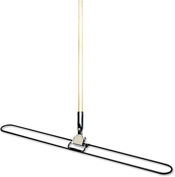 Boardwalk BWK1490 Clip-On Dust Mop Handle, Lacquered Wood, Swivel Head, 1" Dia. x 60" Long