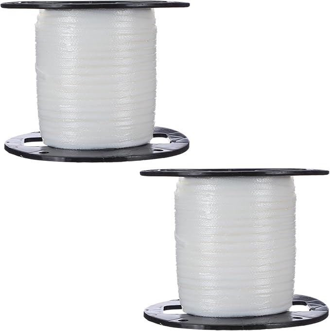 Qualirey 2 Pcs Sticky Fly Tape Roll 1000 ft Fly Ribbon Line Kit Housefly Reel Hanging Sticky Tape Trap Disposable Bug Strip for Barns Home Indoor Outdoor, Non-Toxic (White)