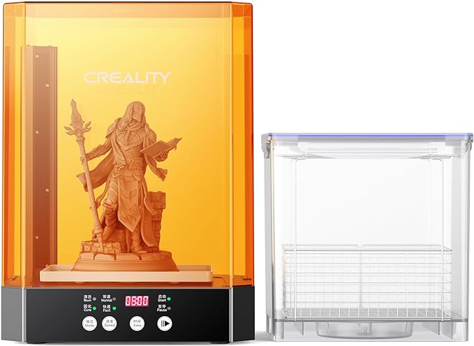 Creality Wash and Cure Station UW-03 2 in 1 Machine Resin 3D Printer Upgraded 405nm UV Curing Rotary Box Bucket for LCD/DLP/SLA Size 8.26x6.29x7.87in