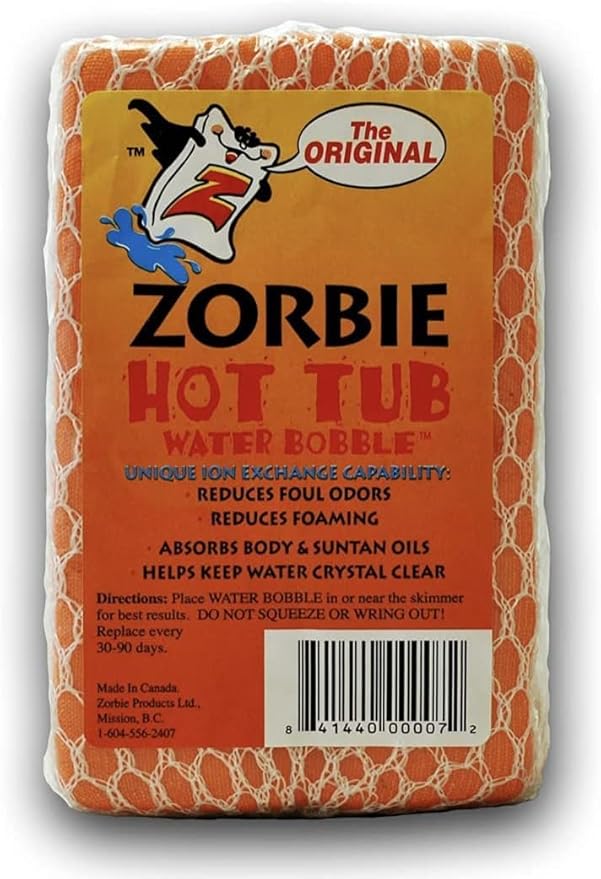 Water Bobble Hot Tub Oil Scum Absorber - Scum Absorbing Sponge for Spas and Hot Tubs - Naturally Cleaner Water with Spa Sponges for Hot Tubs - Orange Floating Bobble with String- Single Package