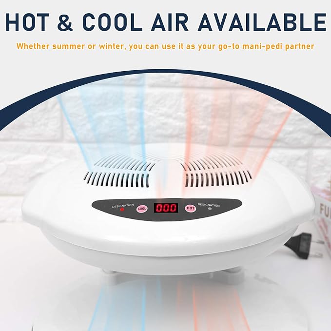 Nail Dryer for Regular Polish, 400W Large Nail Dryer Fan | Quick Dry, Large Air Flow, Auto Sensor, Professional Nail Drying Fan with Hot and Cool Air, for Salon and Home Use