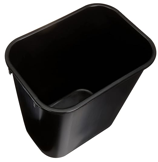 Amazon Basics Rectangular Commercial Office Wastebasket, Easy to Clean, 7 Gallon, Black, 6-Pack