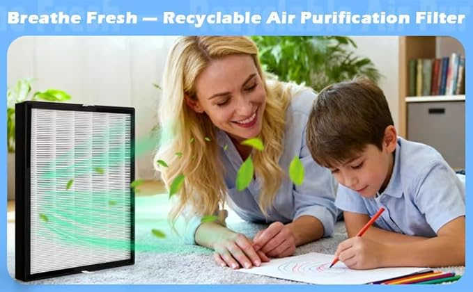 Busy Bee Replacement Filter Compatible with A-Len A350 Air Purifier, consisting of 2 Genuine HEPA Filters + 8 Carbon Fiber pre-Filters. Replacement Part Number: BF15A