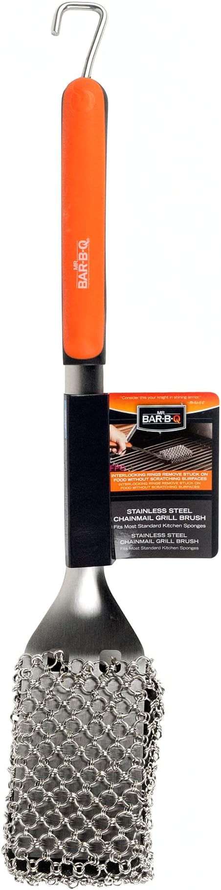 Mr. Bar-B-Q Chainmail Grill Brush | Stainless Steel Grill Scraper