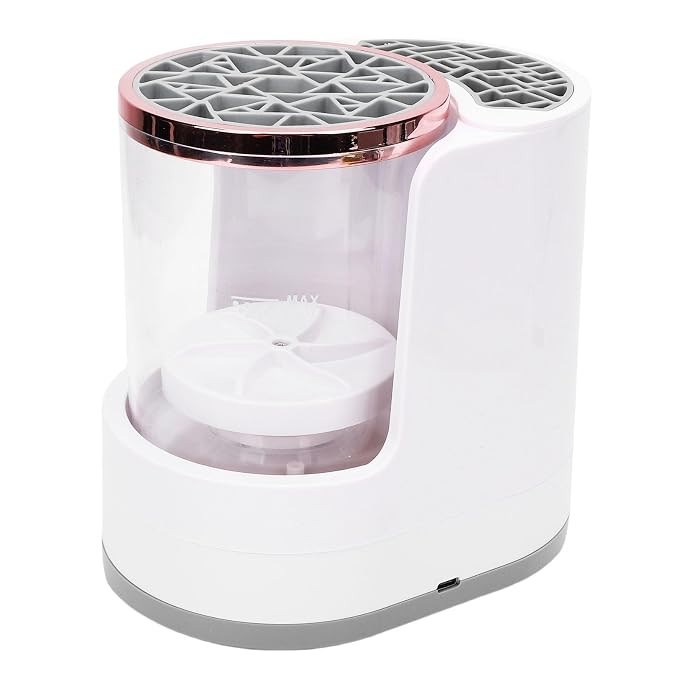 YUYTE 3 in 1 Electric Makeup Brush Cleaner and Dryer, Automatic Portable USB Makeup Brush Cleaning Machine with Holder, Fast Cleaner Tool for All Size Brushes Foundation, Eyeshadow, (White)