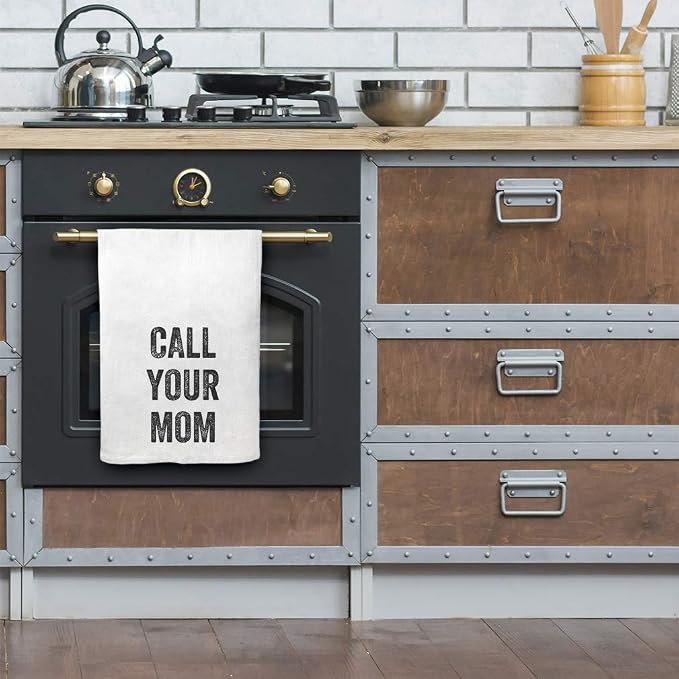 Style In Print Custom Decor Flour Kitchen Towels Call Your Mom Family & Friends Family & Friends Mom Cleaning Supplies Dish Towels Personalized Text Here