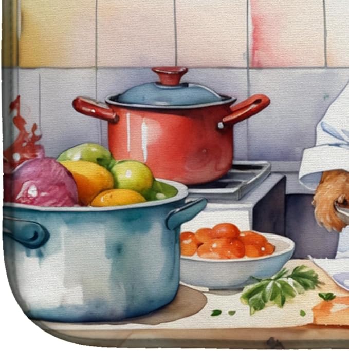 Caroline's Treasures DAC6290DDM Norfolk Terrier The Chef Dish Drying Mat Absorbent Dish Drying Mat Pad for Kitchen Counter Dish Drainer Mat for Countertop, 14 x 21", Multicolor