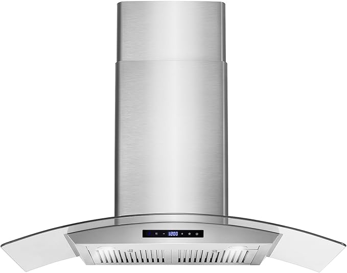 COSMO COS-668AS900 36 in. Vista Collection 380 CFM Ducted Wall Mount Range Hood, Touch Controls, LED Lights, Stainless Steel