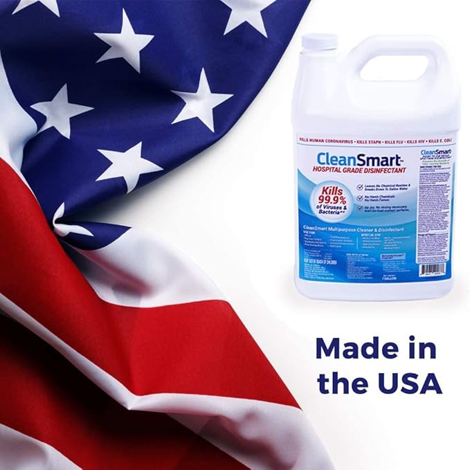 CleanSmart Hospital Disinfectant, Kills 99.9% of Viruses and Bacteria, Hypochlorous Acid Technology, EPA Registered, 4 Gallons (HOCL)