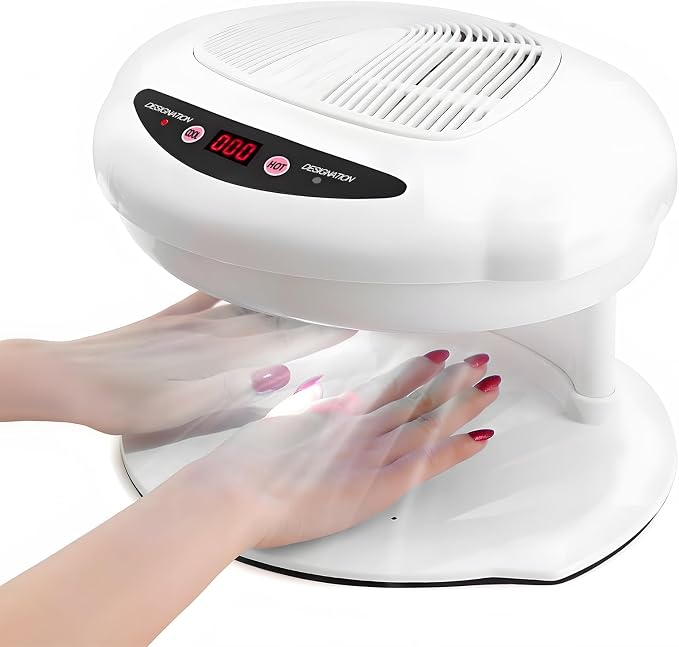 Nail Dryer for Regular Polish, 400W Large Nail Dryer Fan | Quick Dry, Large Air Flow, Auto Sensor, Professional Nail Drying Fan with Hot and Cool Air, for Salon and Home Use
