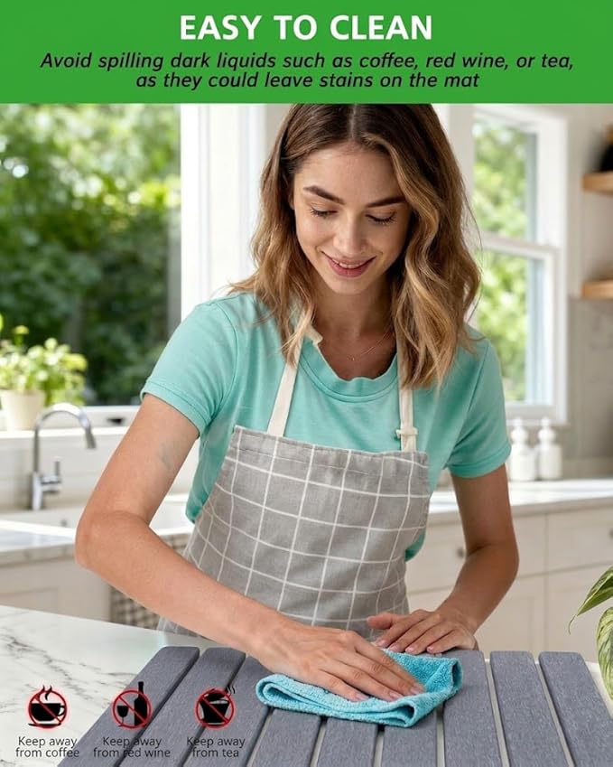 Stone Drying Mat for Kitchen Counter 16x24 Inch, Diatomaceous Dish Drying Mat with Towel Sanding Tool, Fast-Absorbing Quick-Dry Non-Slip Sink Tray ( Grey )