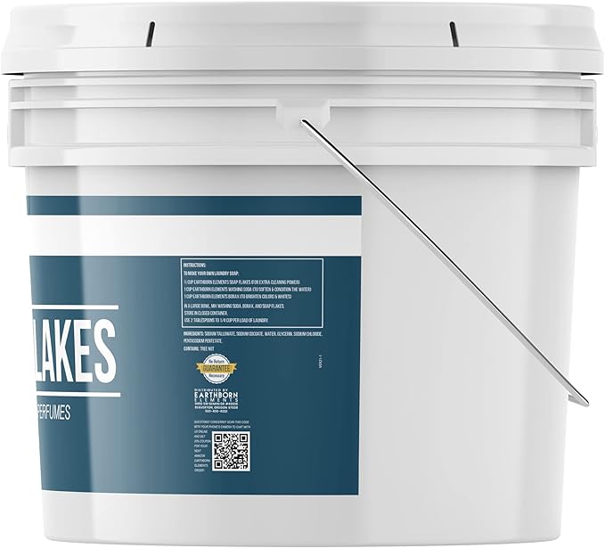 Earthborn Elements Borax Powder, Washing Soda, Soap Flakes (1 Gallon ea.) Multipurpose for cleaning & laundry, Resealable Bucket