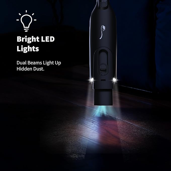 Cordless Handheld Vacuum, Lightweight Portable Hand Vacuum Cleaner with LED Light,Rechargeable Hand Held Vacuum with One-Touch Empty, Powerful Suction for Office,Home,Black