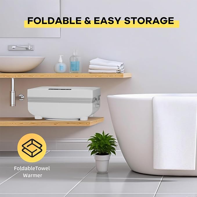Towel Warmers for Bathrooms, 35 Liter Portable Collapsible Electric Towel Heater with Heating & Drying Modes, Telescopic Rod, Heated Blanket Warmer Dryer for Home, Spa, Travel