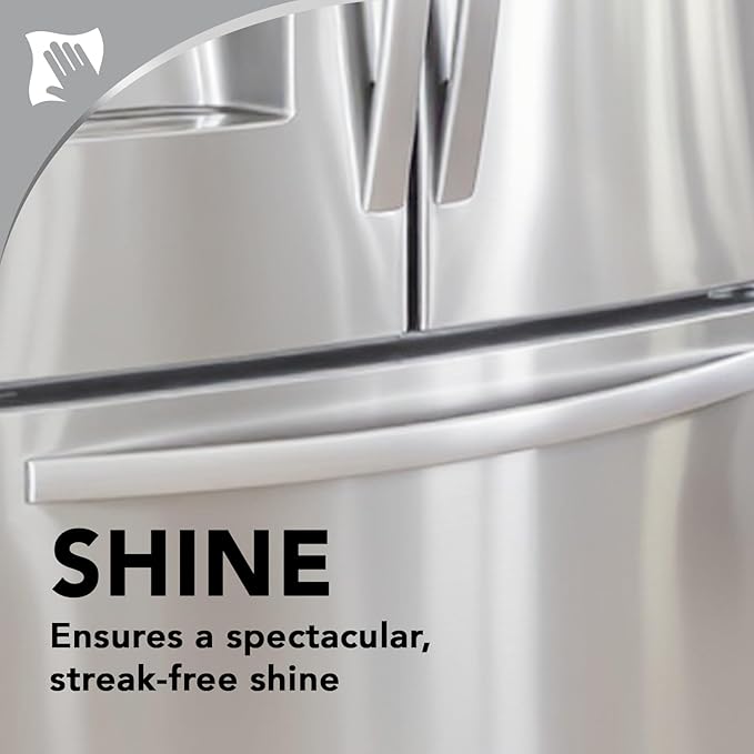 Weiman Stainless Steel Cleaner & Polish, Anti Fingerprint Spray Stainless Steel Cloth, Water Spots & Grease, No Streaks or Residue, Safe for Metal Polish, Chrome, Appliances, Fridge, Sinks & Grills