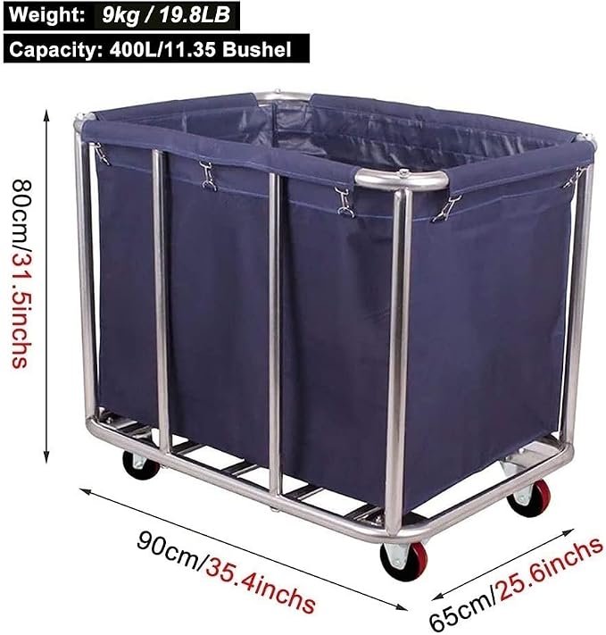Easyars Large Laundry Cart With Wheels Heavy Duty Rolling Storage Basket Organizer 330Lb Load Truck for Large Family or Commercial Hotels and Hospital Laundry Room Transport Clothes and Linen Material