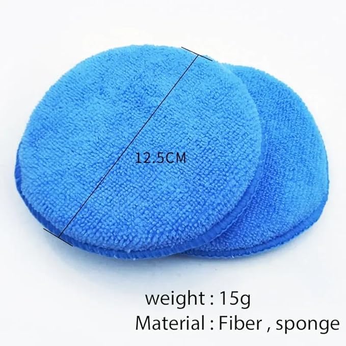 1/2/5PCS 5'' Inch Soft Microfiber Car Wax Applicator Pad Polishing Sponge for Apply and Remove Wax Auto Care Car Cleaning(2PCS)