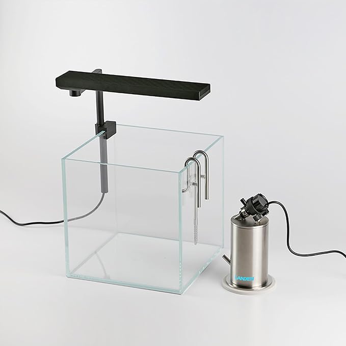 LANDEN PURA 50 Mini External Canister Filter for Aquarium System, up to 5 Gallon, Stainless Steel Aquarium Canister with Water Pump, Multi-Layer Filtration…
