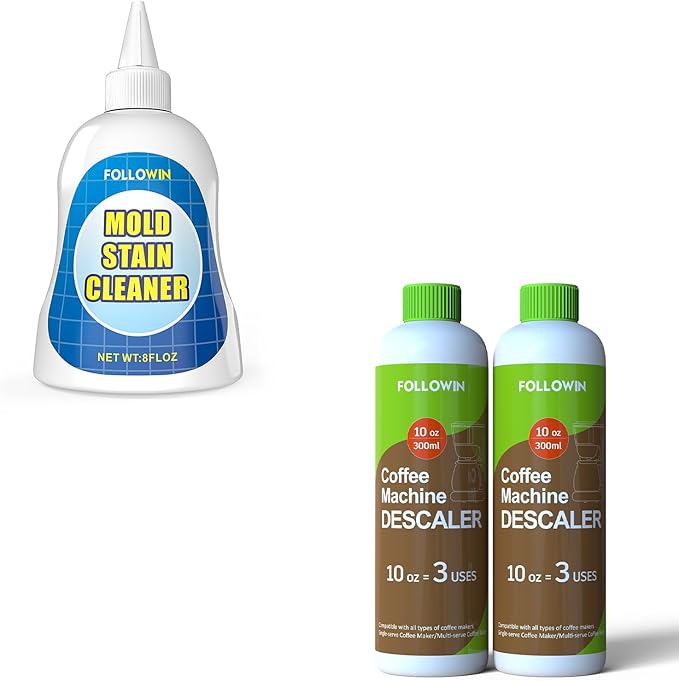 FOLLOWIN Household Mold and Mildew Stain Cleaner Gel Home Cleaner for Front Loader Washing Machine Seal, Coffee Machine Cleaner and Descaler, Espresso Coffee Maker Cleaner