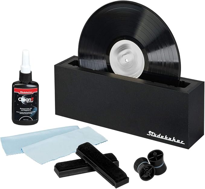 Studebaker Vinyl Record Cleaning System with Cleaning Solution and Soft Pads Included