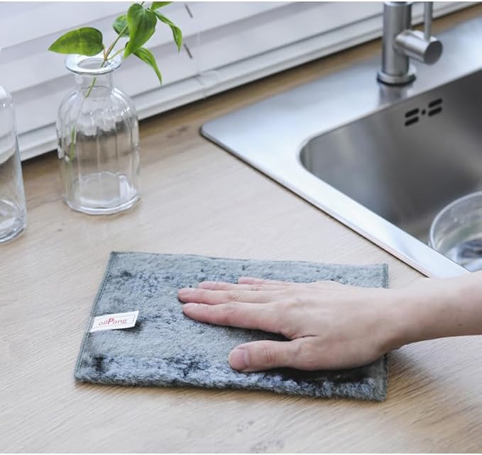 3 PCS Medium Size Eco-Friendly Viscose Dish Cloths for Kitchen Cleaning - Scrubber Washcloth (3, Medium)