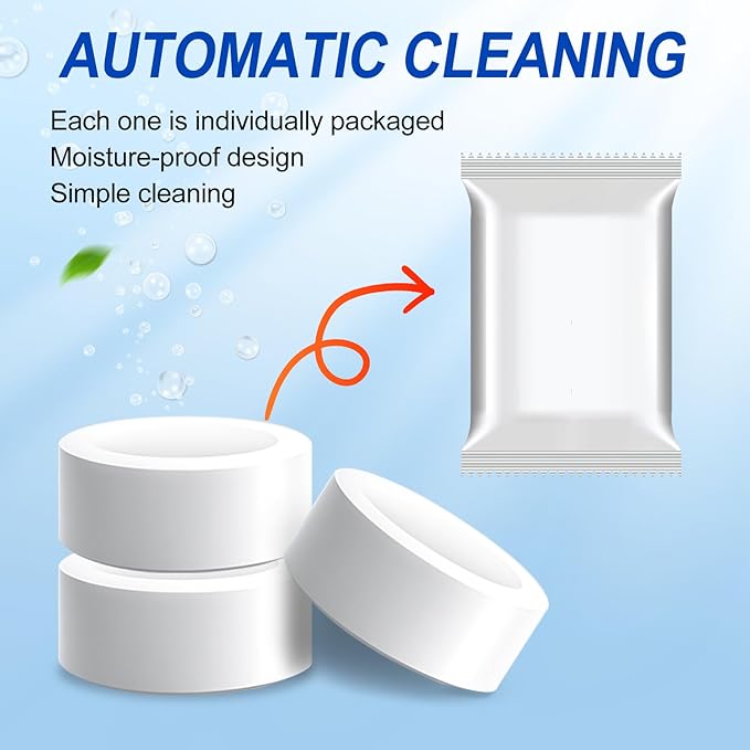 Automatic Toilet Bowl Cleaner Tablets, Bleach, Descale & Deodorize, Septic-Safe, Continuous Cleaning, Fresh Scent, Drop-In Tank Cleaner effective to use Works with Toilets 50 Pack -AABB