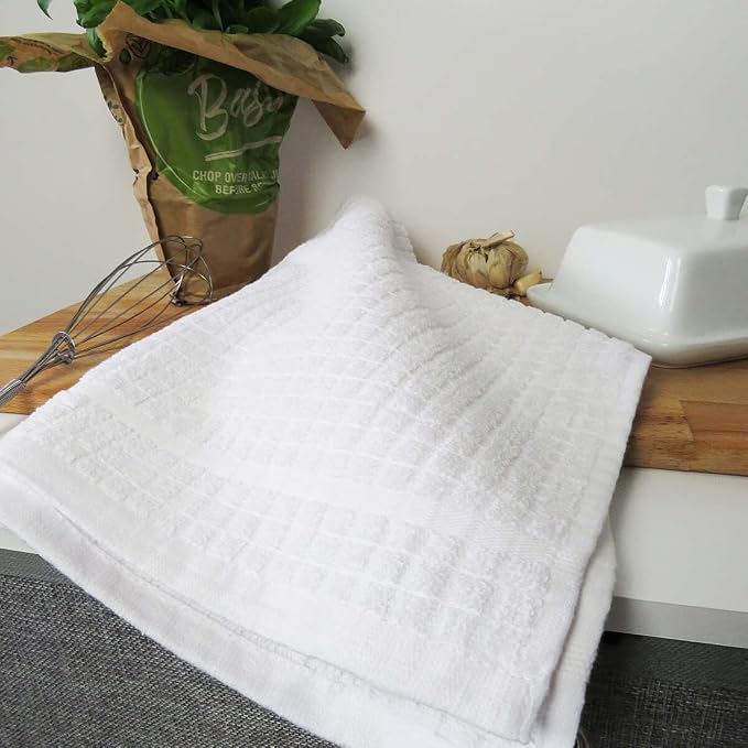 Samuel Lamont Poli Dri Tea Towels - Set of 3 100% Cotton 27.5 x 19 Inch (White)