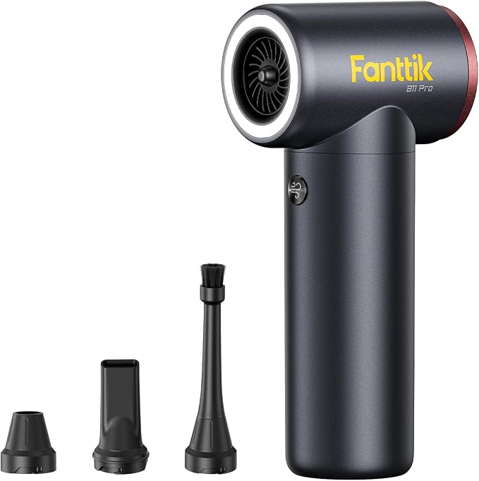 Fanttik B11 Pro Electric Air Duster, 110000RPM Brushless Motor, Compressed Air Duster, 100 Gears Adjustable, One-tap Booster, Rechargeable Battery, Electric Duster for PC, Car, House
