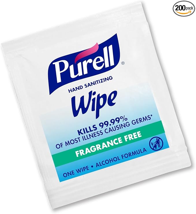 Purell 9022-10 Sanitizing Hand Wipes, Individually Wrapped, 2 Boxes of 100