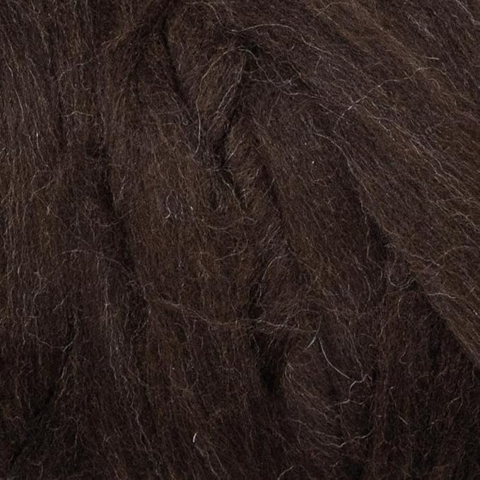 Natural Wool Bulk roving, 1 lb. Best Wool for Spinning, arm Knitting, Felting, Chunky Blankets and Tapestry. Natural Colors, un-Dyed. (Dark Chocolate, 1 lb)