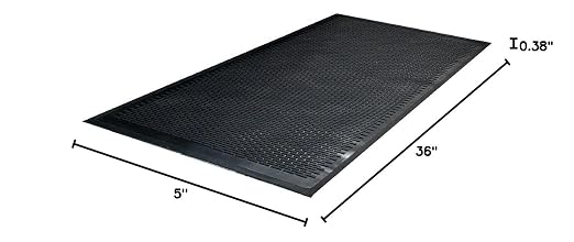 Guardian - MLL14030500 Clean Step Scraper Outdoor Floor Mat, Natural Rubber, 3'x5', Black, Ideal for any outside entryway, Scrapes Shoes Clean of Dirt and Grime