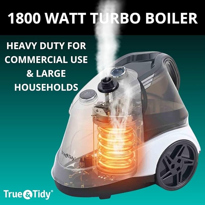 True & Tidy® Pro Smart Auto-Off Commercial Garment Steamer with Extra Large 2.9L (98 oz) water tank, Heavy Duty with 3 Steam Settings, Aluminum Steam Plate, up to 90 mins