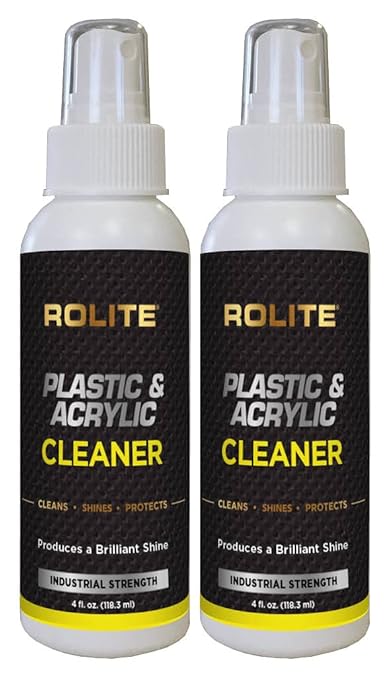 Rolite RPAC4z2PK Plastic and Acrylic Cleaner Spray, 4 fl. oz., 2 Pack, High Shine Protectant and Polish for Nonporous Surfaces, Streak-Free Formula for Windshields, Windows, Headlights