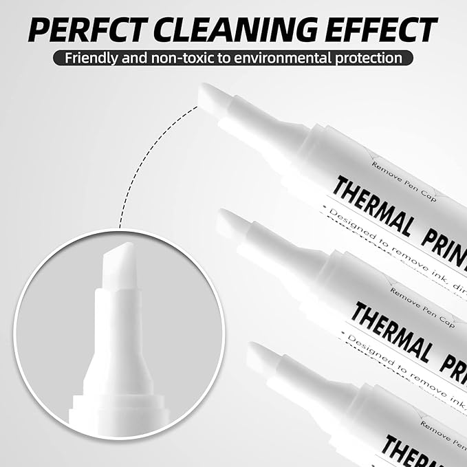 Thermal Printer Cleaning Pen, Universal Thermal Print Head Cleaning Kit for POS & Card Printer, Thermal Receipt (12PCS)
