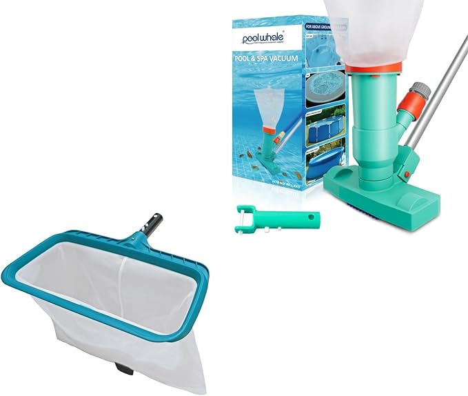 POOLWHALE Above Ground Pool Vacuum Cleaner with Pool Net