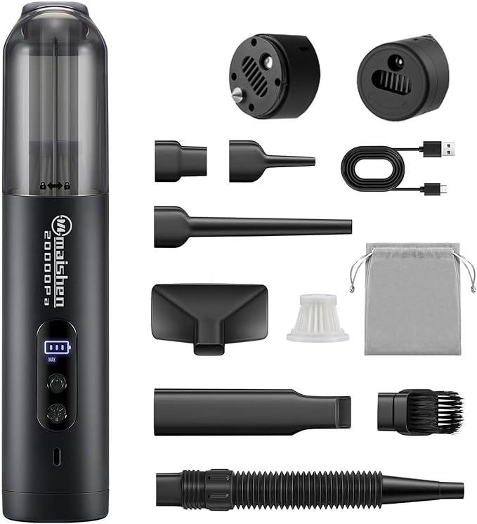 Handheld Cordless Car Vacuum, 5 in 1 Portable Mini Cordless Vacuum Cleaner 20000PA High Power for Car,Home, Pet Hair,Carpet